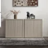 Buffet Cabinet with Storage Sideboard Accent Modern Credenza with Doors & Shelves Fluted Tall Media Console Mid Ce